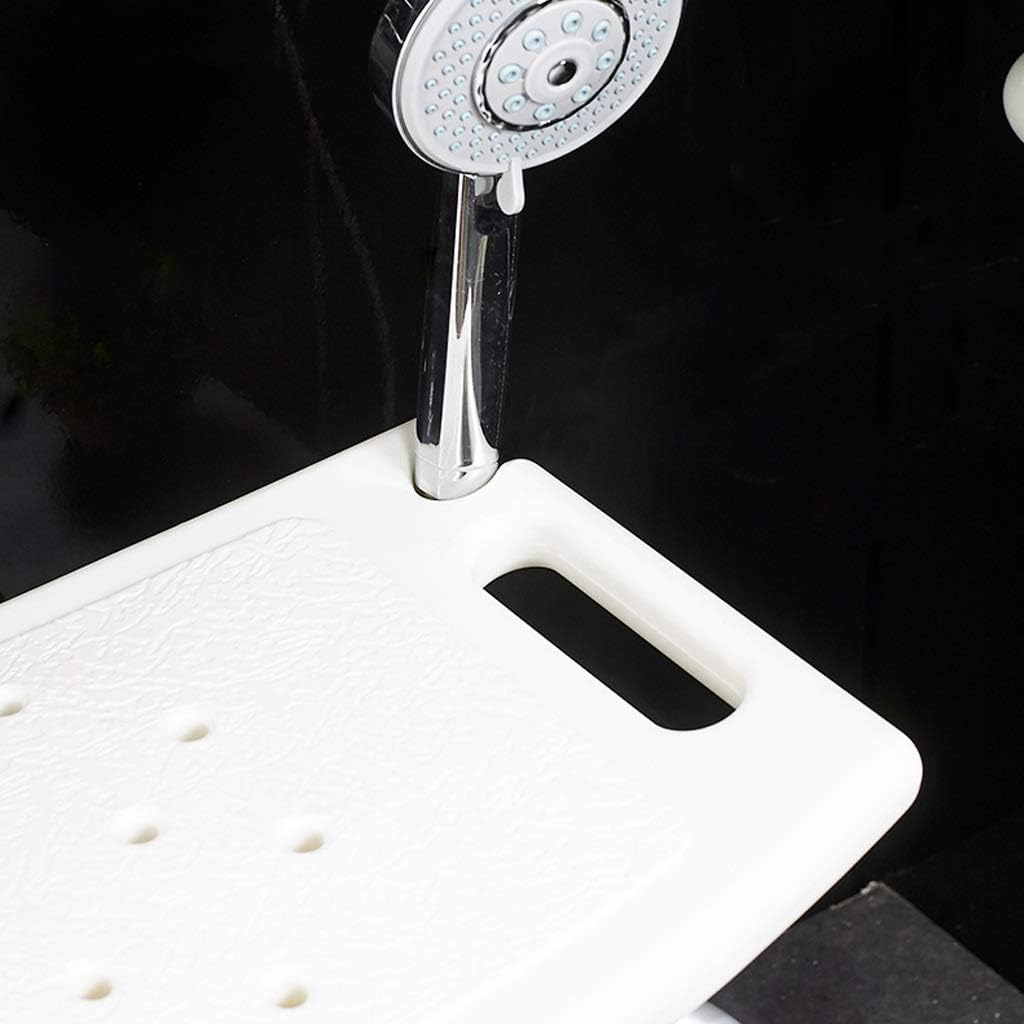 Adjustable Shower Stool - White & Grey Aluminium Frame, Anti-Slip Feet