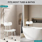 Adjustable Shower Chair - White Aluminium Frame with Backrest