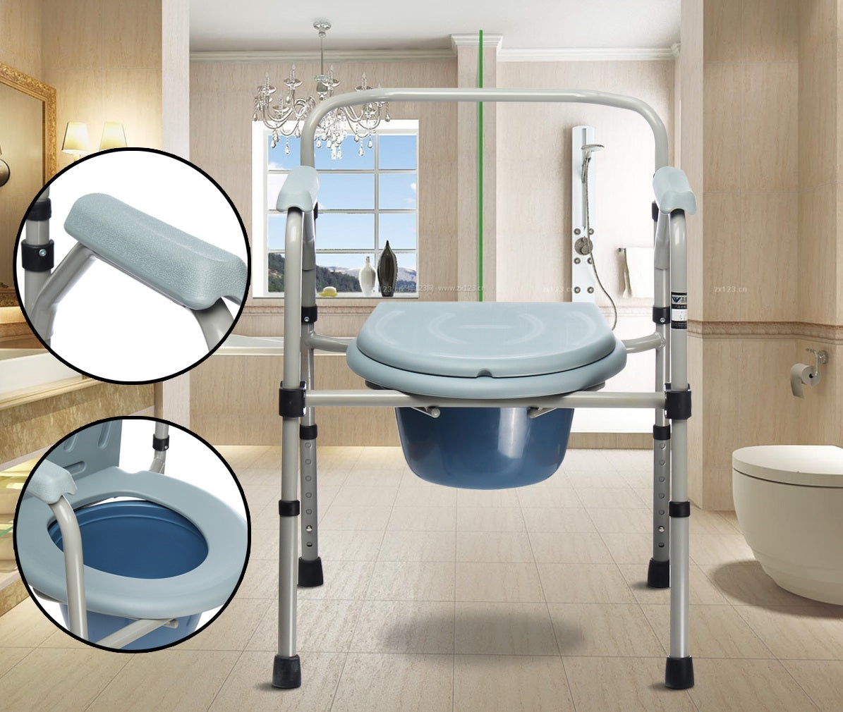 Height-Adjustable Home Care Stool - Durable Bath & Utility Seat